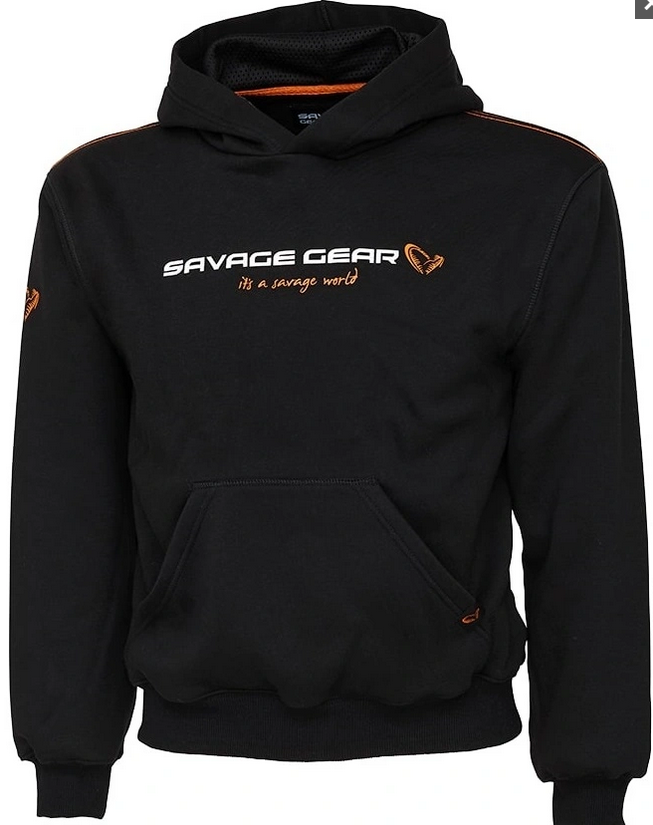 Dětská Mikina Savage Gear Junior Logo Hoodie Black Ink