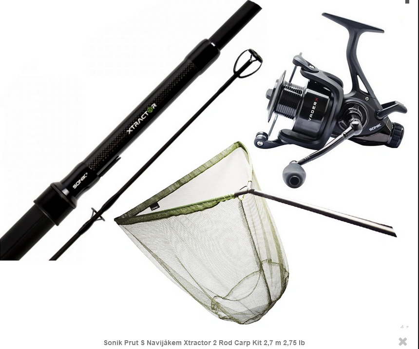 Sonik Prut S Navijákem Xtractor 2 Rod Carp Kit 