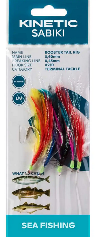Kinetic Návazec Sabiki Rooster Tail vel.2/0 Multi Color 