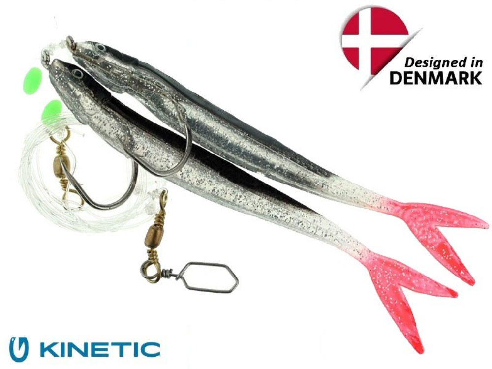 Kinetic Sabiki Soft Tail UV 8/0 Black Fire Tail