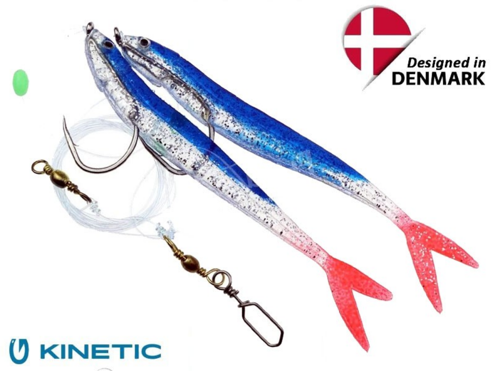 Kinetic Sabiki Soft Tail UV 8/0 Blue Fire Tail