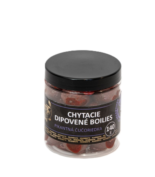 Riverbaits Chytací boilies v dipu HNV Pikantní borůvka 140g