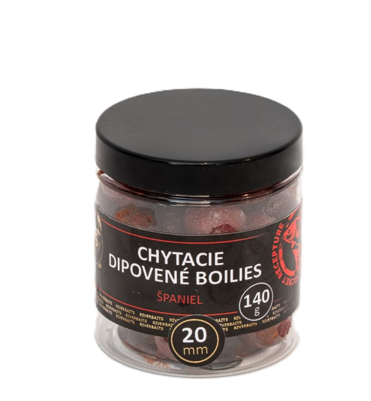 Riverbaits Chytací boilies v dipu HNV Španěl 140g