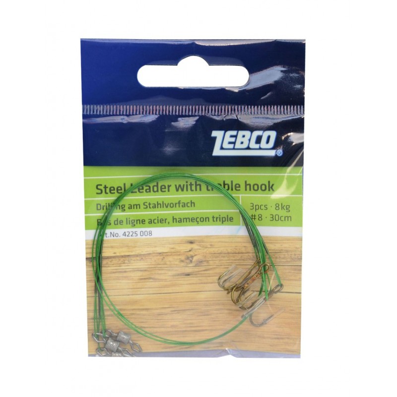 Zebco 3 Steel leader with treble hook