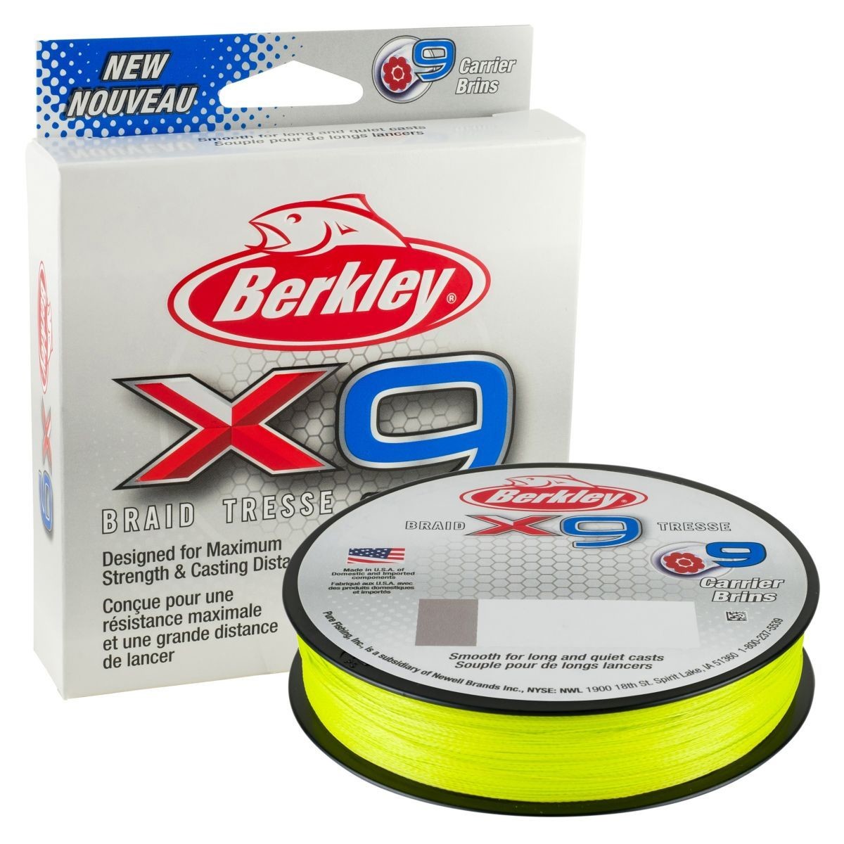 Šňůra Berkley X9 Fluro Green 150m 0,17mm/17kg 