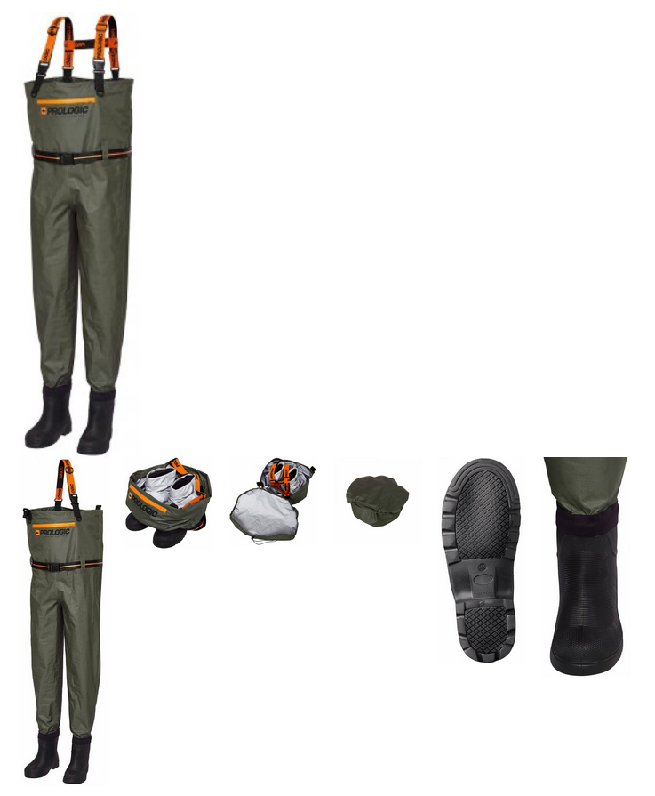 Prologic brodící kalhoty Inspire Chest Bootfoot Wader Eva Sole Green XXL 46/47 