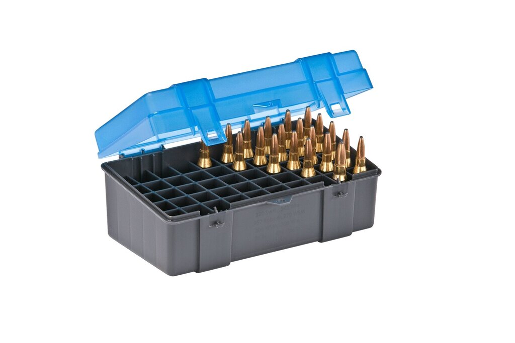 PLANO MOLDING krabička na náboje .22-250 - 50 ks, modrá