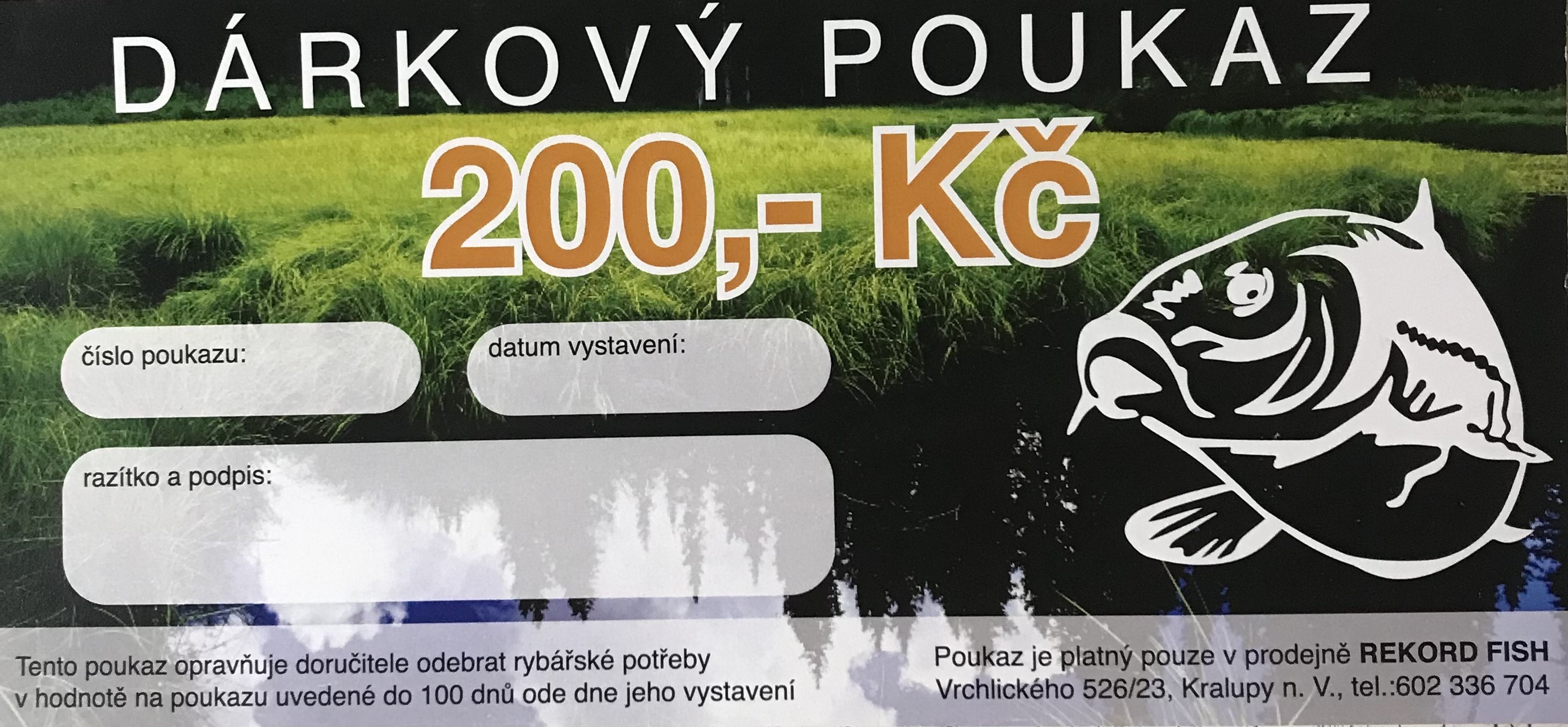 Dárkový poukaz REKORD FISH  v hodnotě 200,-