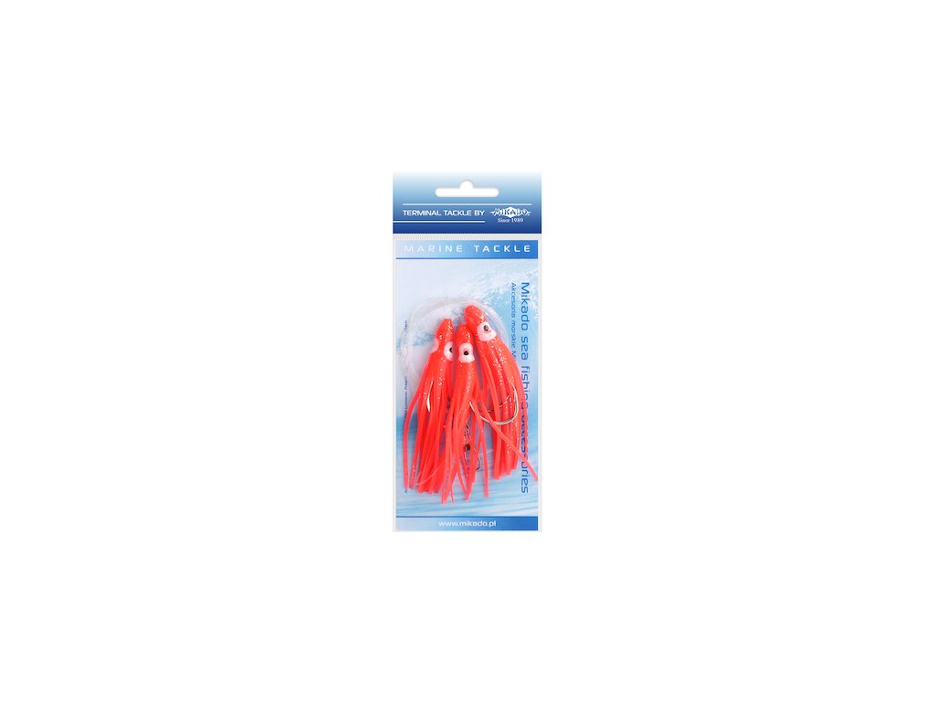  Mořský návazec - OCTOPUS RIG 8 cm - hook 3x6/0 (ČERVENÝ) 