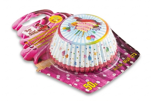 Košíčky na muffiny a cupcakes NAROZENINOVÝ DORT / 50 ks