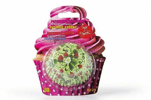 Košíčky na muffiny a cupcakes JAHODY  / 50 ks