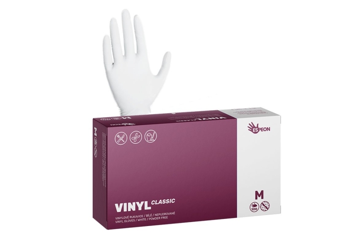 Vinylové rukavice VINYL CLASSIC 100 ks, vel. M, nepudrované, bílé