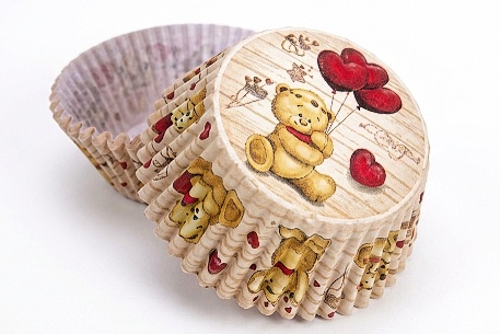 Košíčky na muffiny a cupcakes MEDVÍDEK S BALONKY / 50 ks