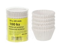 Cukrářské papírové košíčky bílé 35 x 20 mm, 100 ks