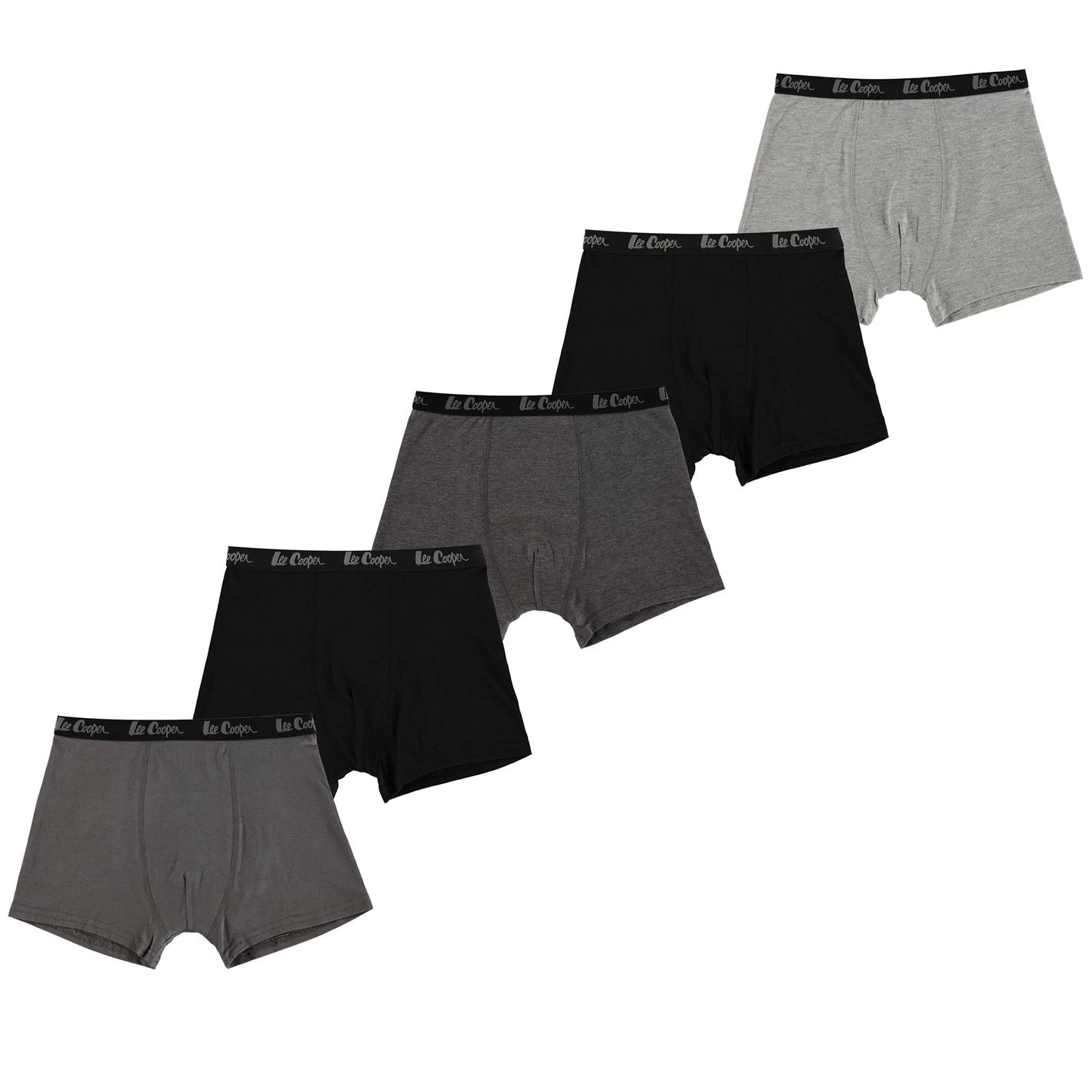 dětské boxerky LEE COOPER - CHARCOAL ASST - 5 pack