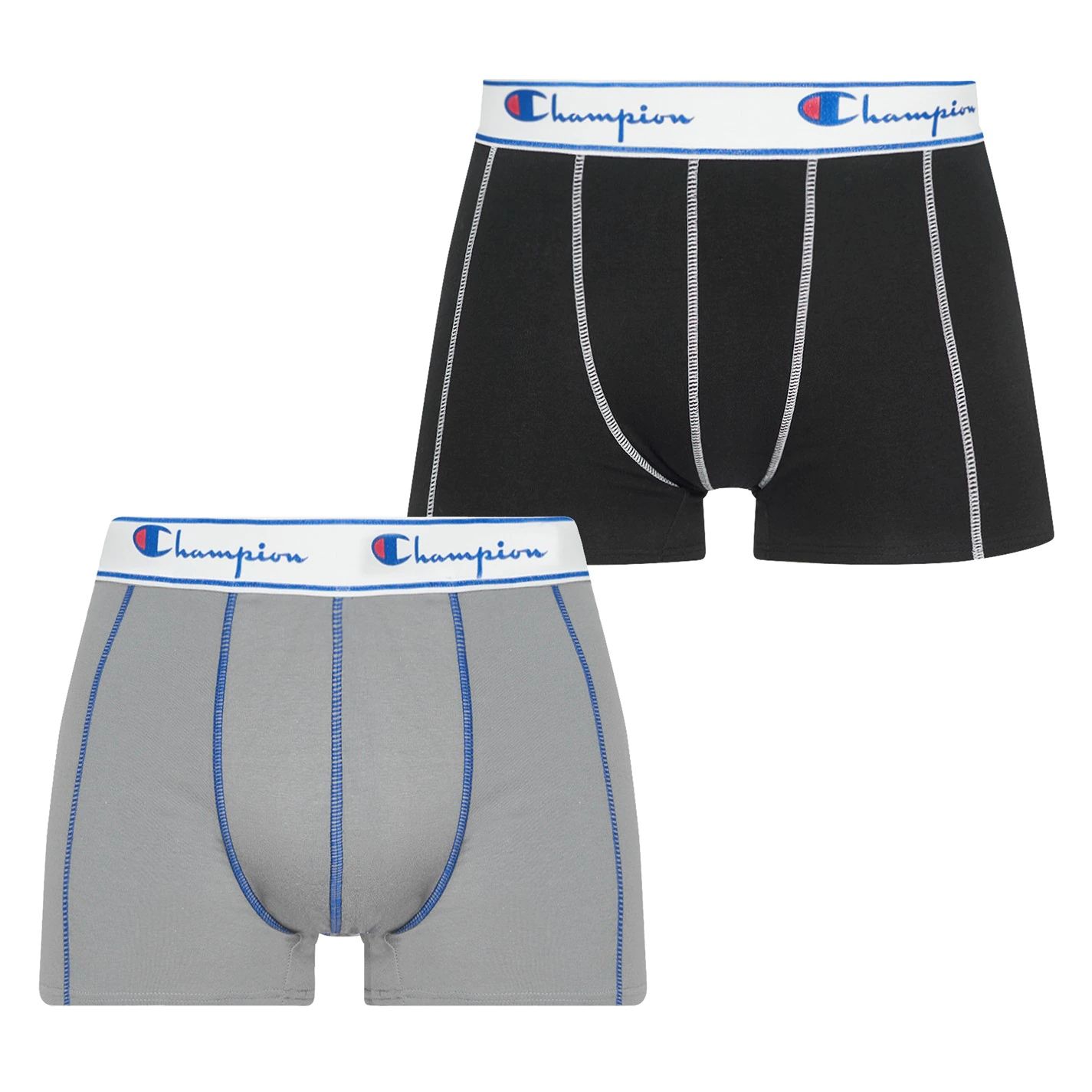 pánské boxerky CHAMPION - STRLINGGREY/BLACK - 2 ks