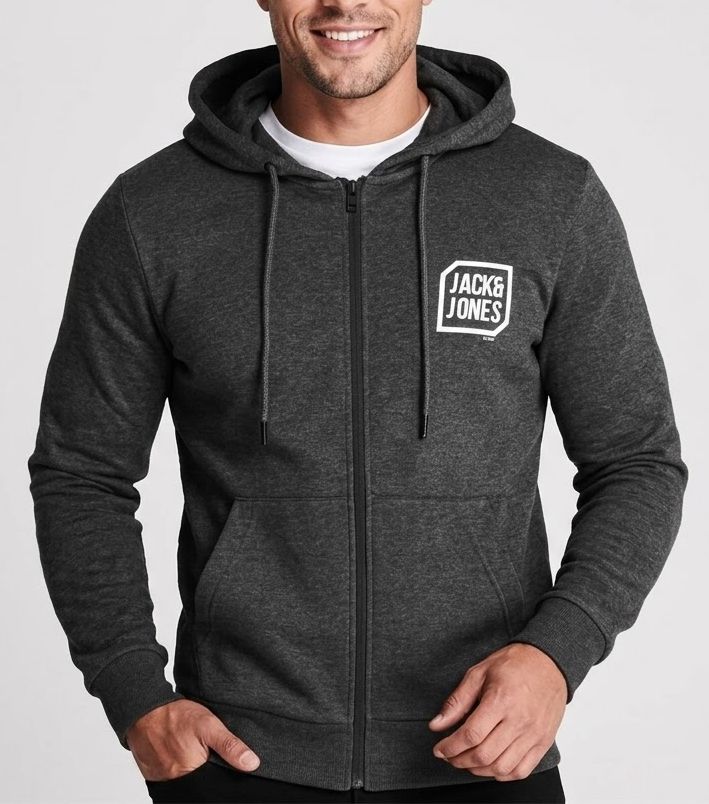 pánská mikina JACK & JONES - DK GREY