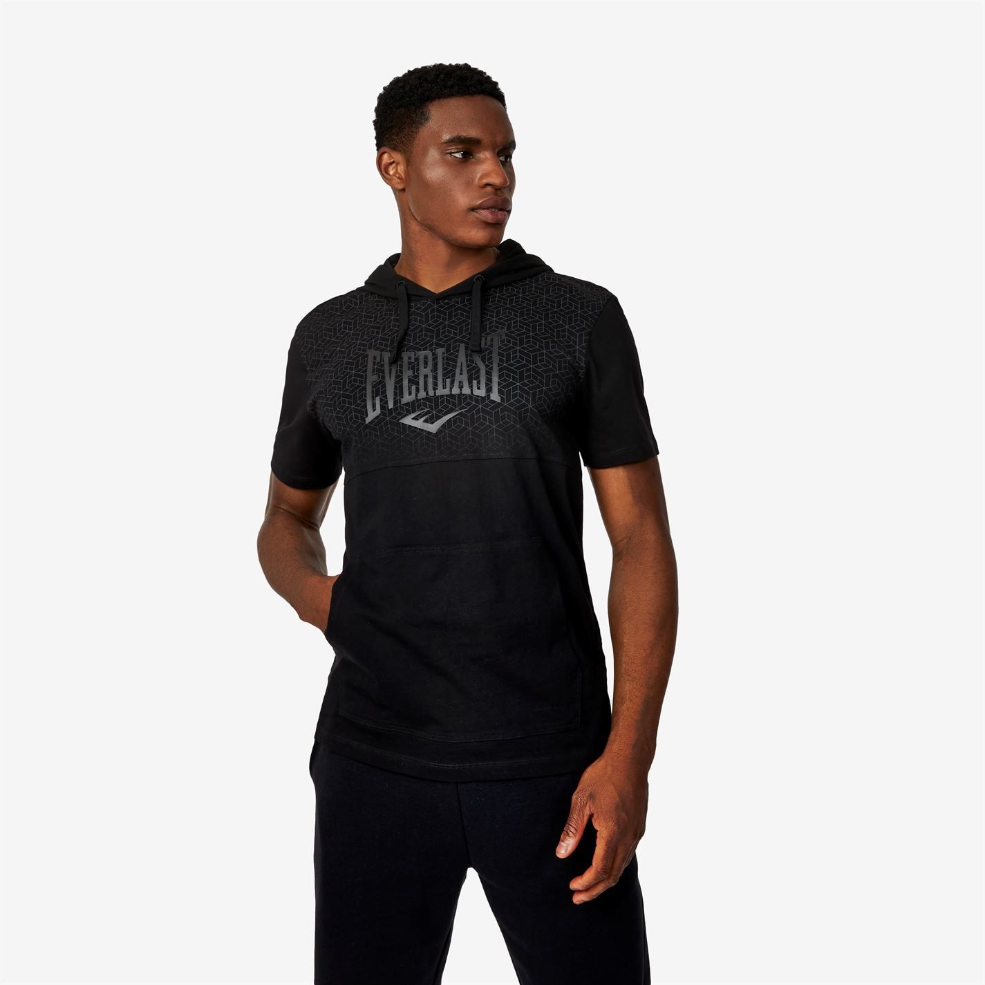 pánské tričko s kapucí EVERLAST - BLACK