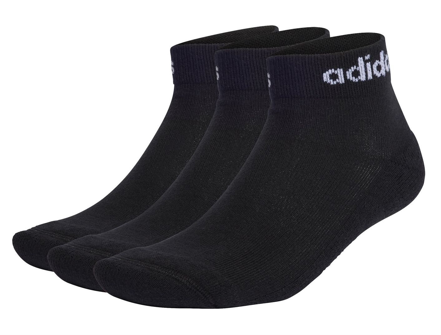 pánské kotníkové ponožky adidas - černé - nadměrná velikost 50-54 (14-17) - 3 páry