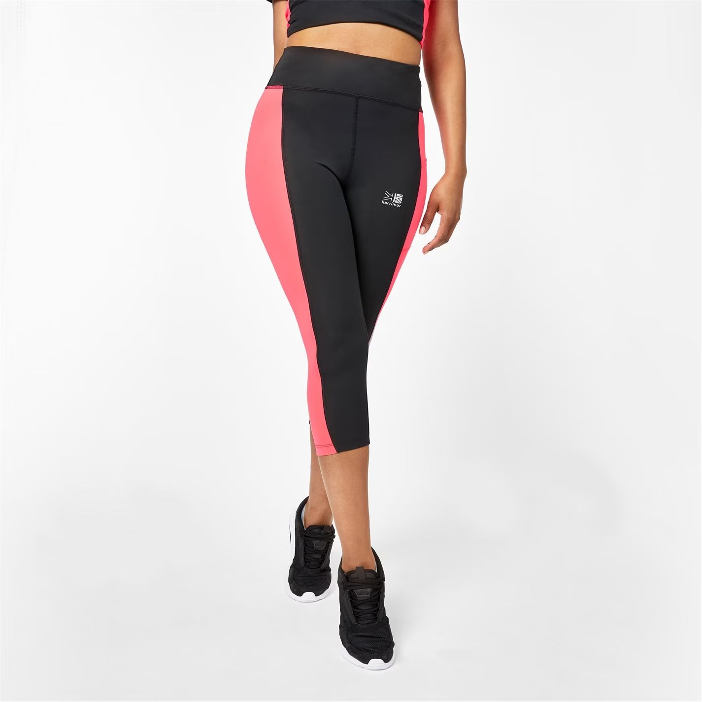 dámské legíny capri 3/4 KARRIMOR - BLACK/PINK - S