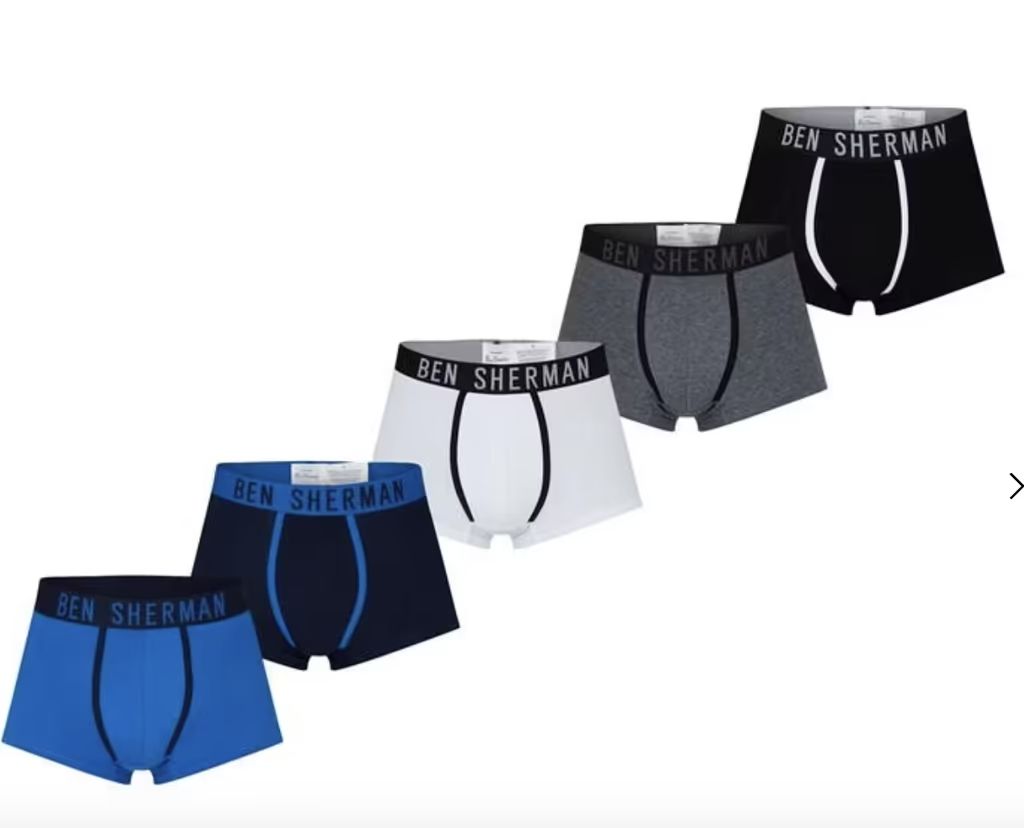pánské boxerky BEN SHERMAN - BLK/WHT/GRY - 5 pack