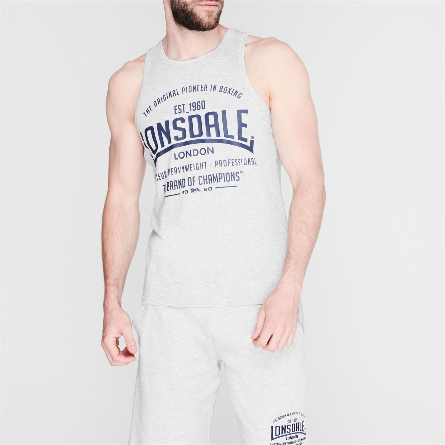 pánské tričko, tílko LONSDALE BOXING - GREY MARL