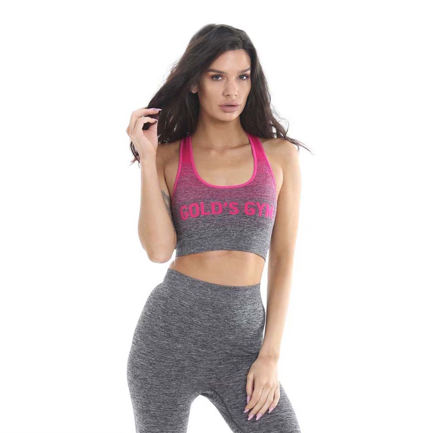 dámská podprsenka GOLDS GYM - PINK/CHARCOAL