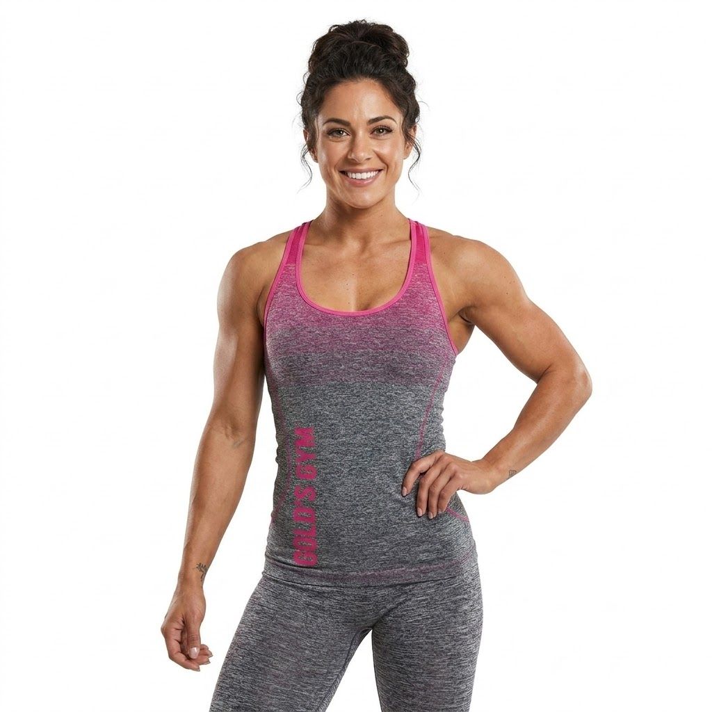 dámské tričko, tílko GOLDS GYM - PINK/CHARCOAL