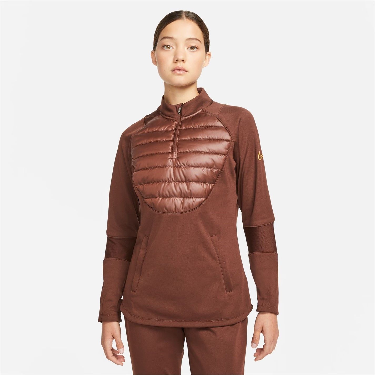 dámské funkční tričko, mikina NIKE - BRONZE/ORANGE