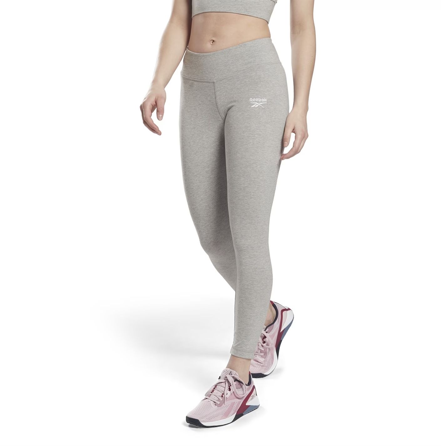 dámské legíny REEBOK - GREY HTHR/WHITE
