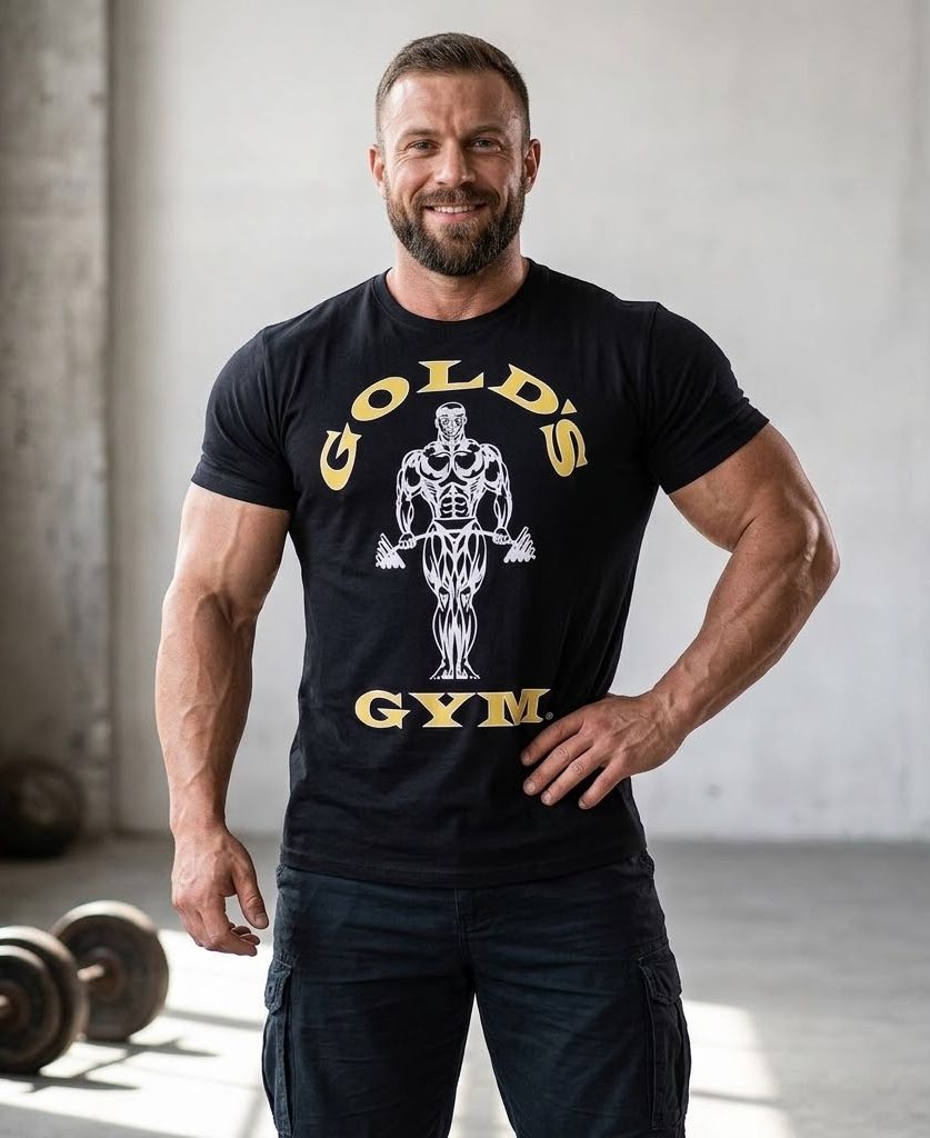 pánské tričko GOLDS GYM - BLACK