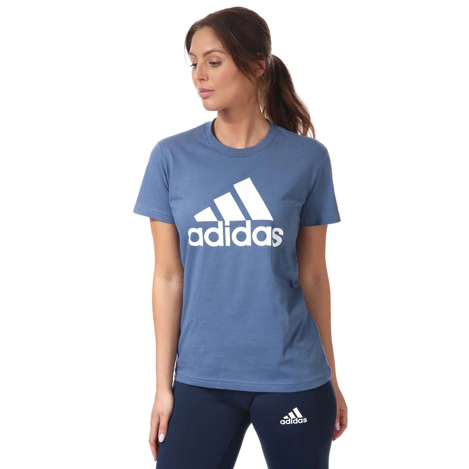 dámské tričko ADIDAS - CREBLU/WHITE - M