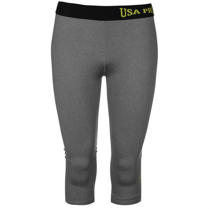 dámské legíny capri 3/4 USA PRO - CHARCOAL MARL
