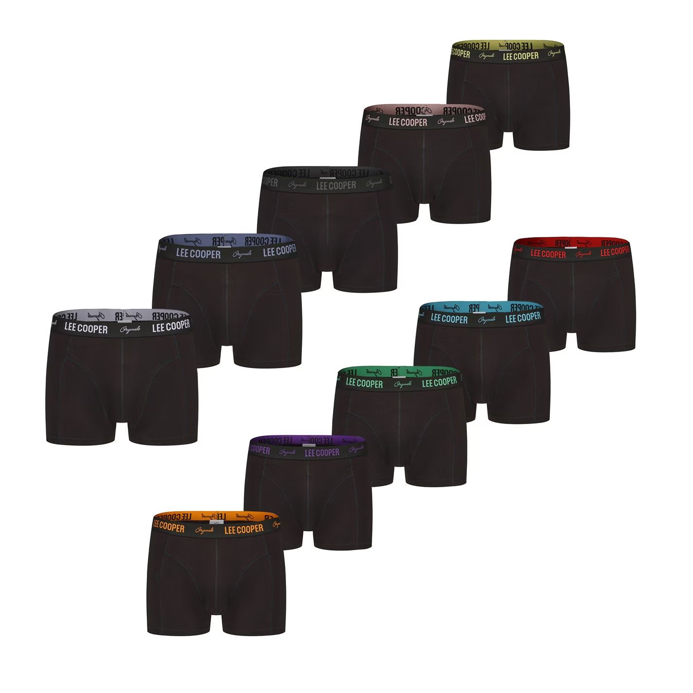 pánské boxerky LEE COOPER Originals - BLACK/COLOR - 10 ks