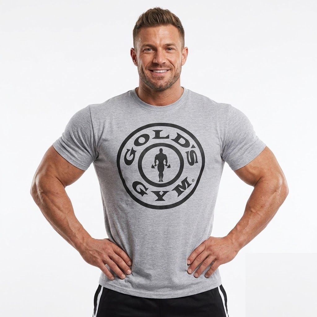 pánské tričko GOLDS GYM - LT GREY MARL