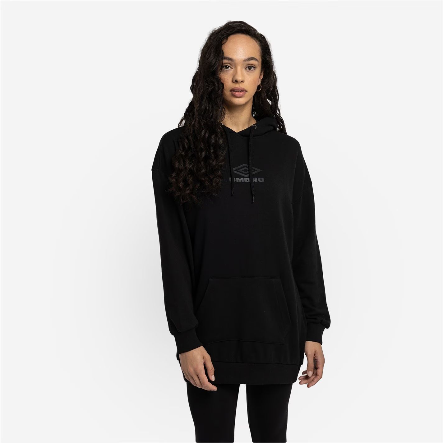 dámská prodloužená mikina UMBRO - BLACK/BLACK