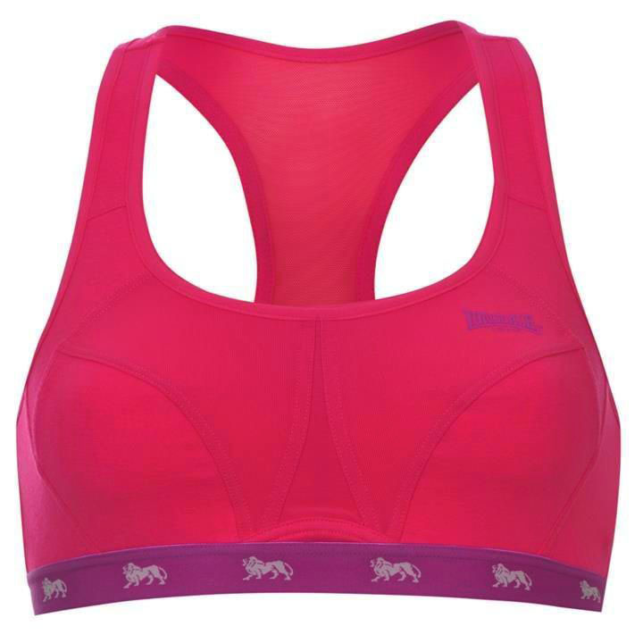dámská sportovní podprsenka LONSDALE - FLUO PINK/PURPL