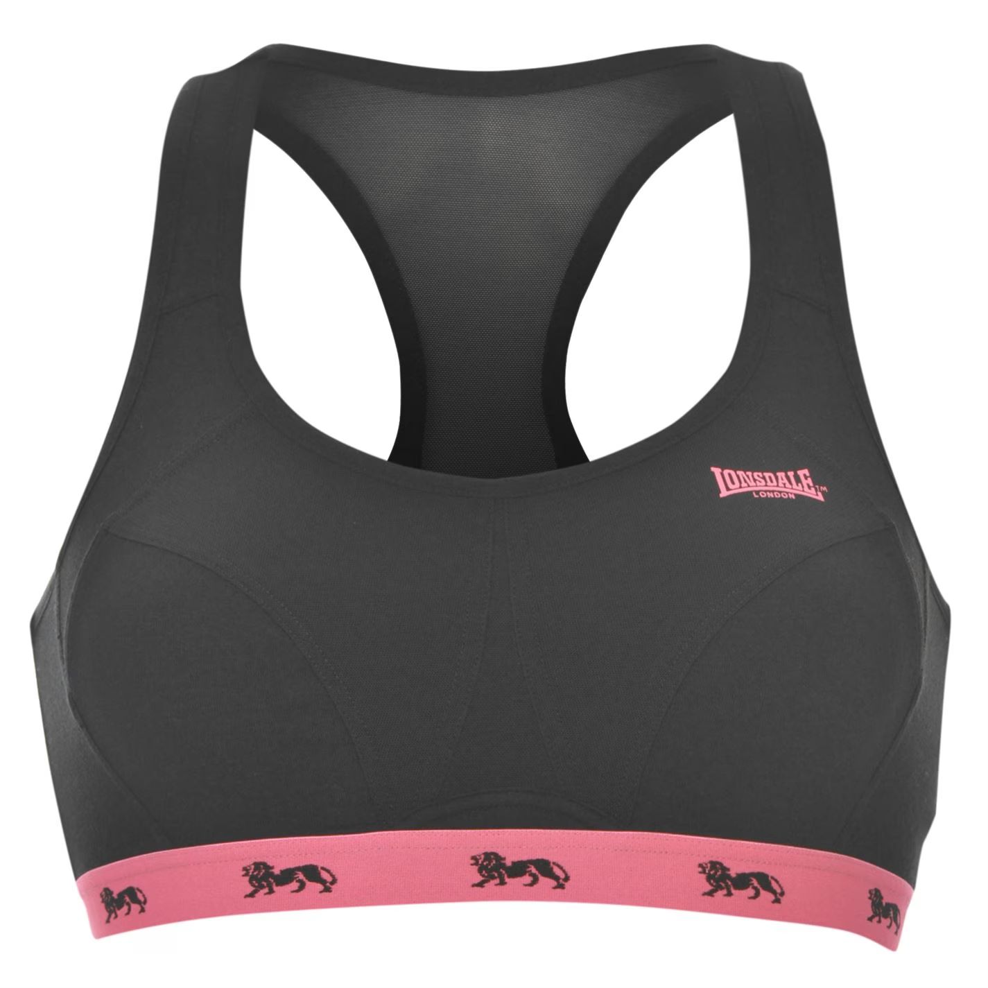 dámská sportovní podprsenka LONSDALE - BLACK/FLUO PINK