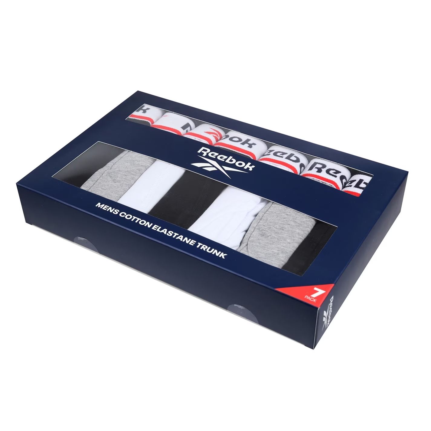 pánské boxerky REEBOK - B/G/W - 7 ks - XL