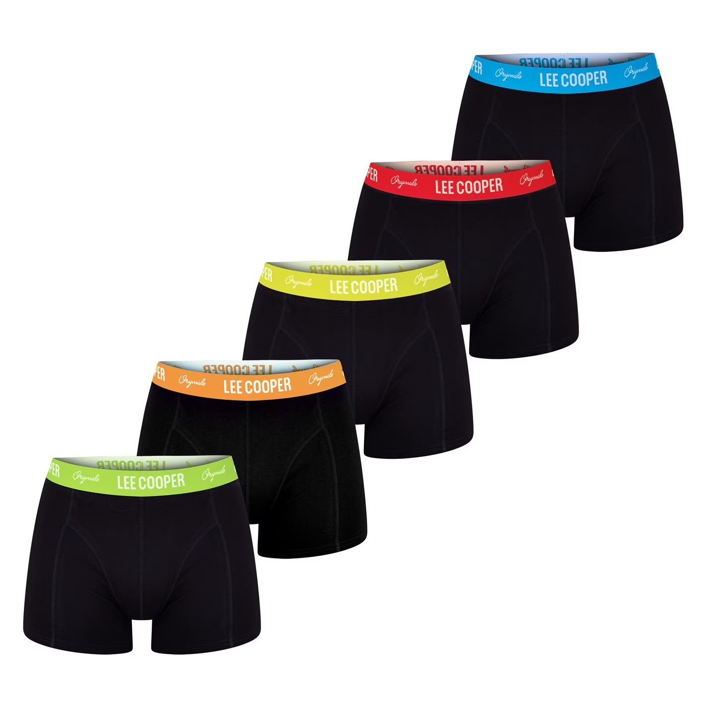 pánské boxerky LEE COOPER Originals - BLACK BRT W/B - 5 ks
