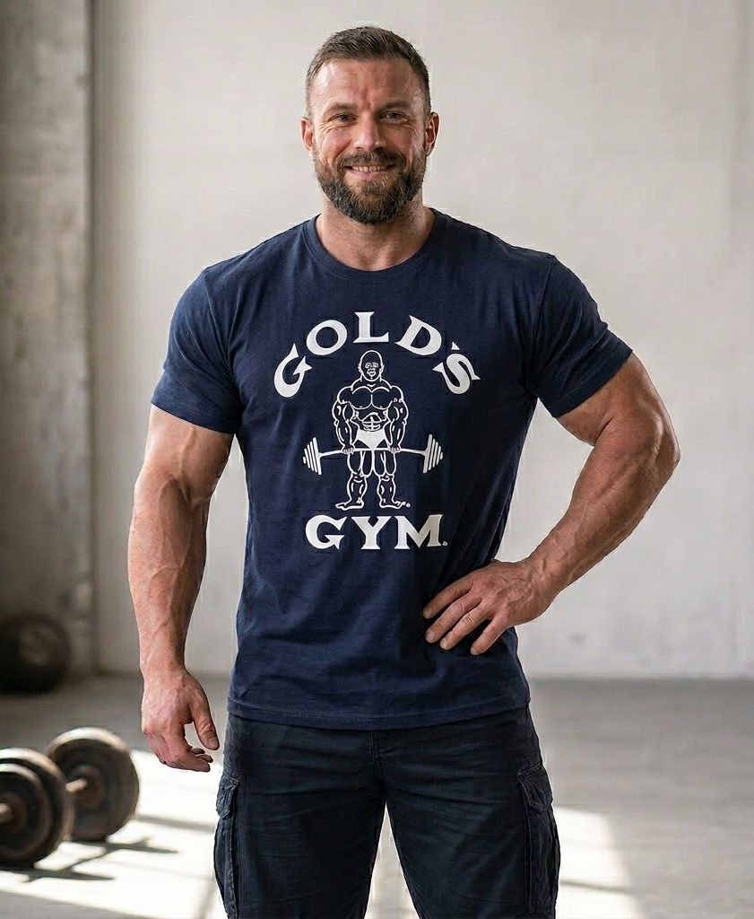 pánské tričko GOLDS GYM - NAVY CLASSIC