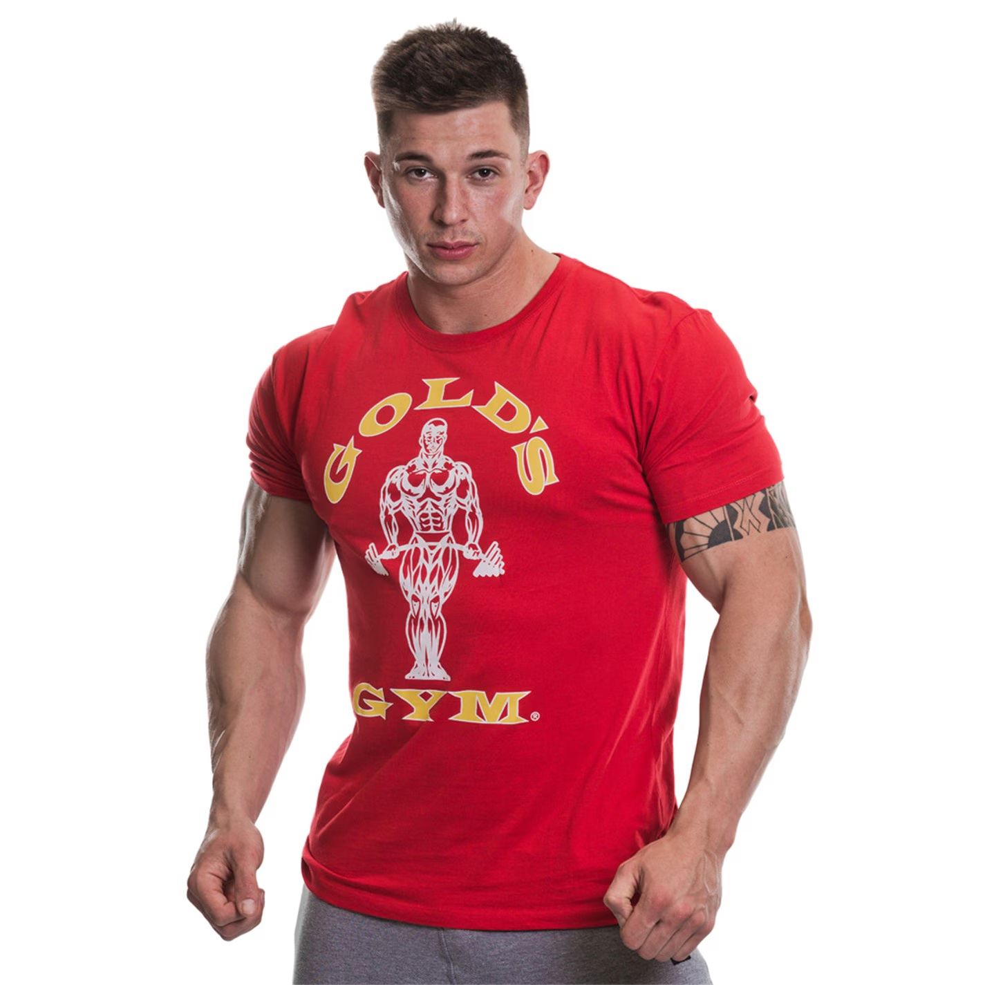 pánské tričko GOLDS GYM - RED/YEL