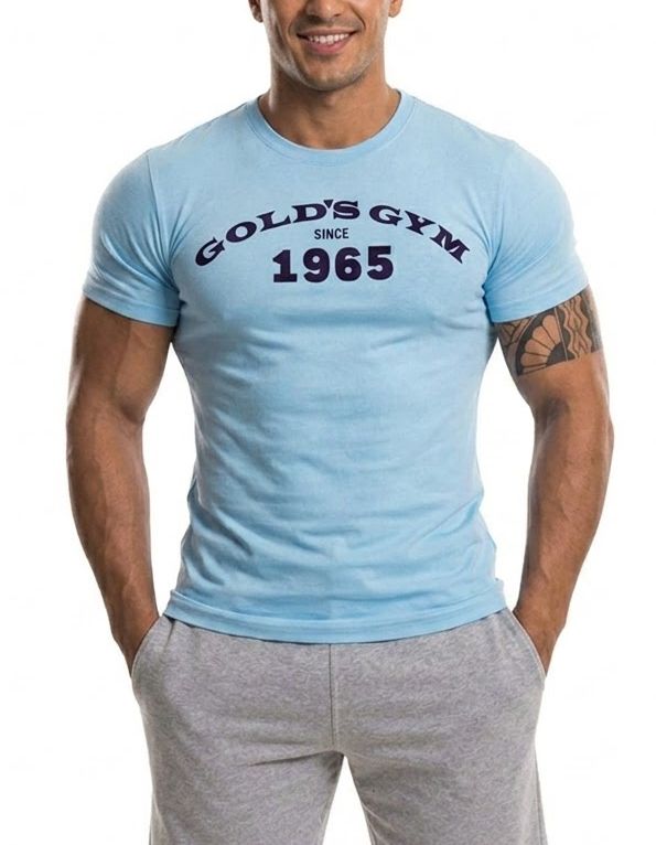 pánské tričko GOLDS GYM - SKY/NAVY