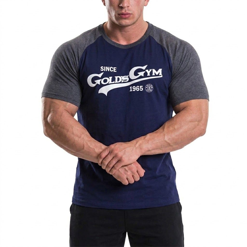 pánské tričko GOLDS GYM - NAVY/WHITE