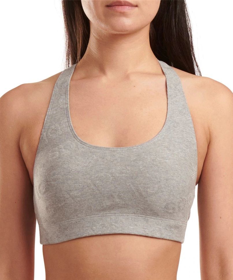 dámská sportovní podprsenka ADIDAS - MED HTHR GREY LOGO