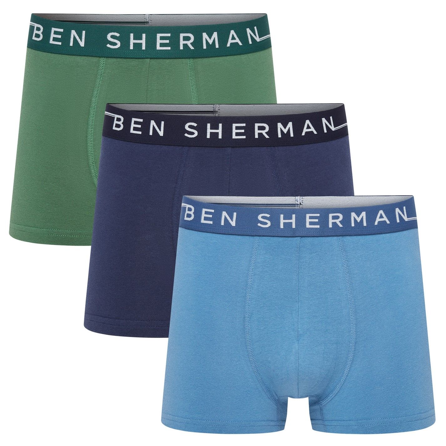 pánské boxerky BEN SHERMAN - BLU/NVY/GRN - 3 ks