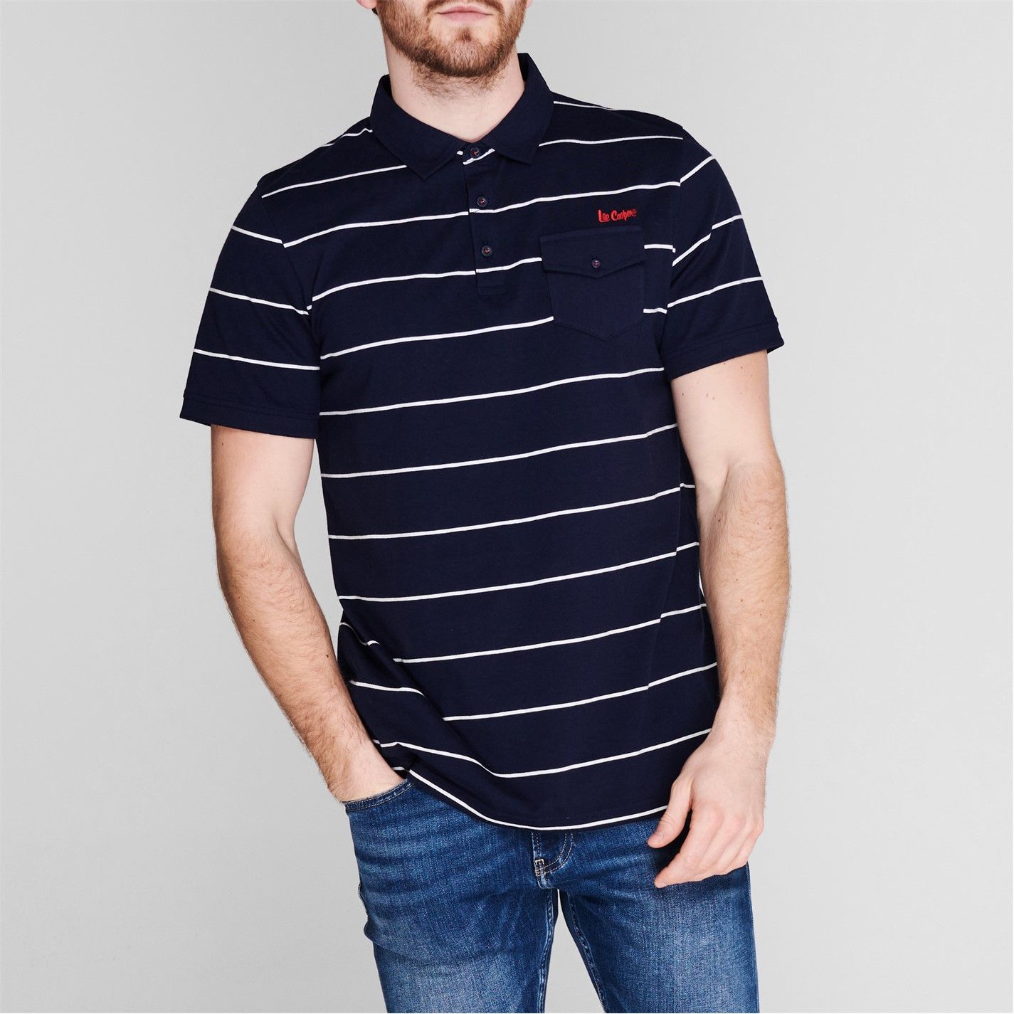pánské tričko polo LEE COOPER - NAVY/WHITE