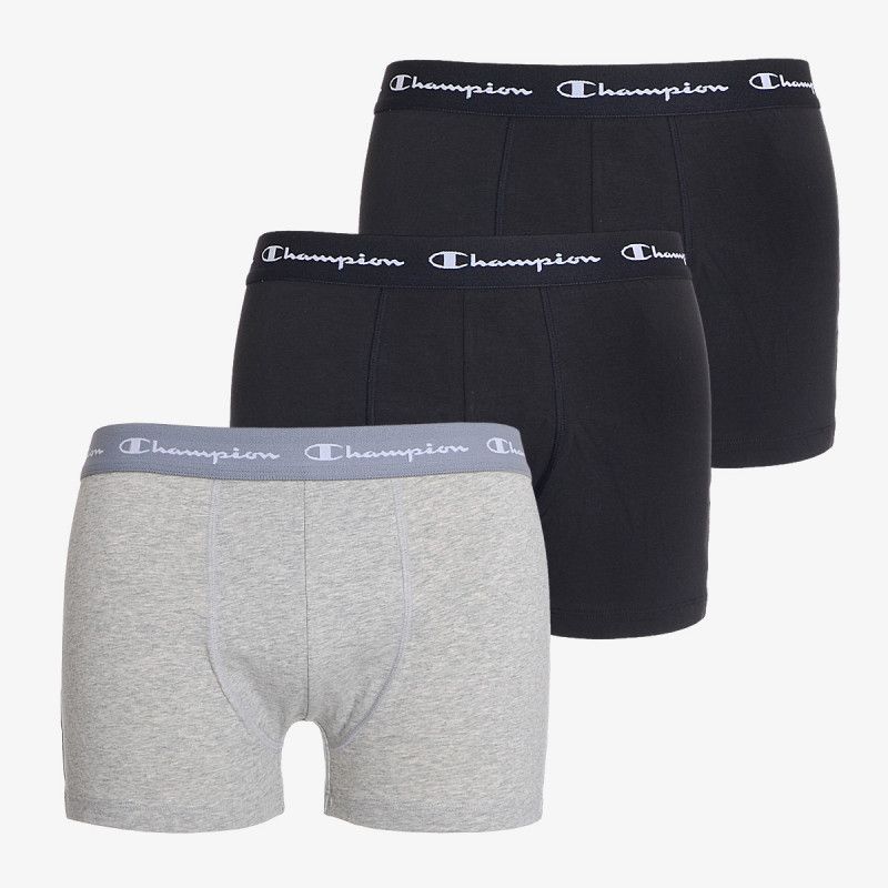 pánské boxerky CHAMPION - GREY/BLACK/BLACK - 3 ks