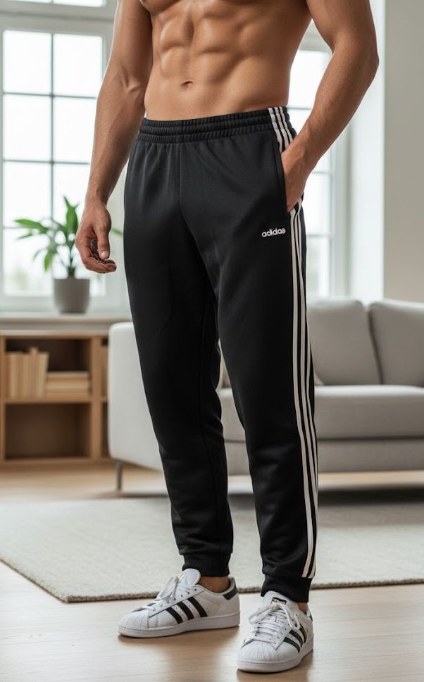 pánské tepláky ADIDAS - BLACK/WHITE - 2XL