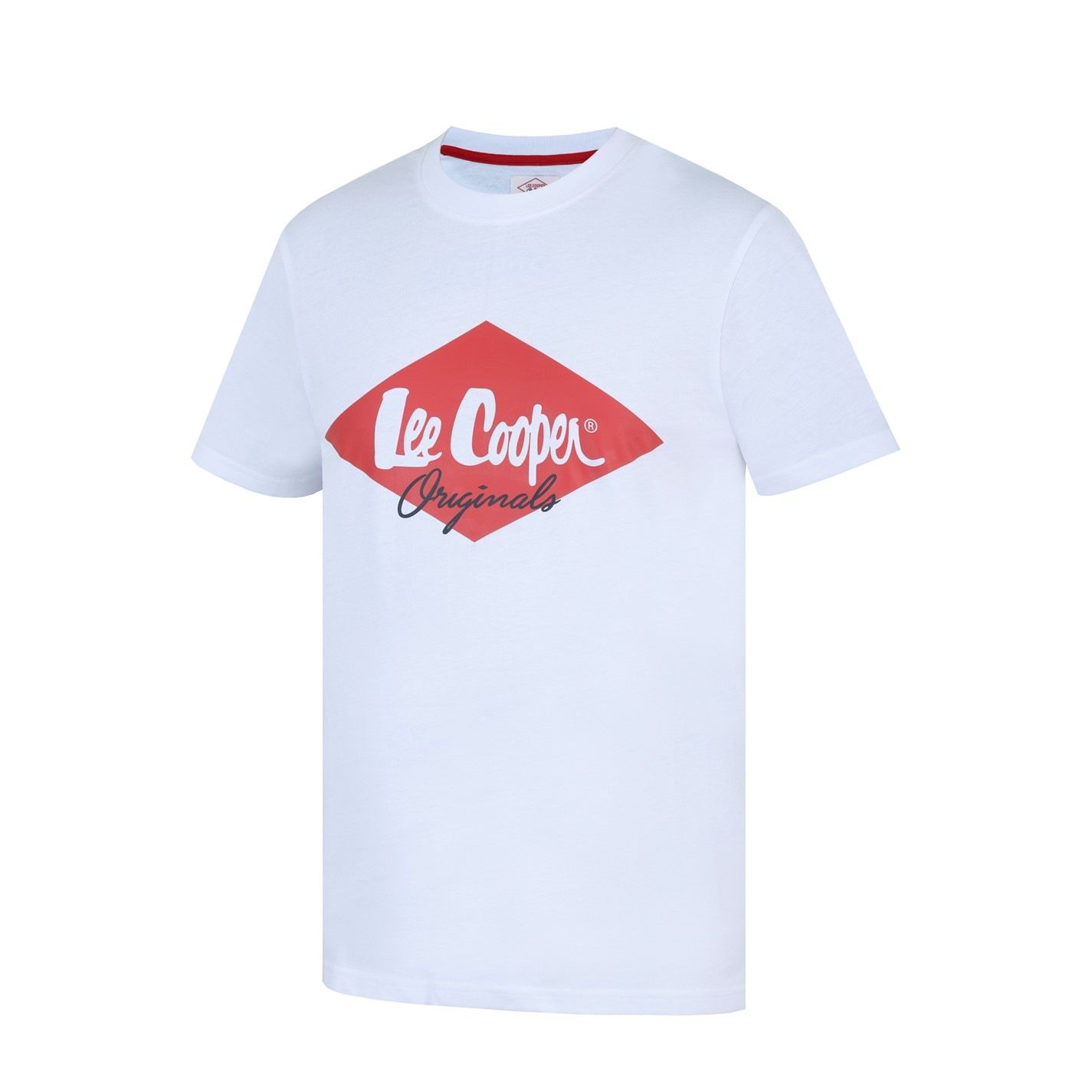 pánské tričko LEE COOPER - DIAMOND WHITE/RED